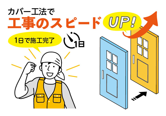 カバー工法で工事のスピードアップ